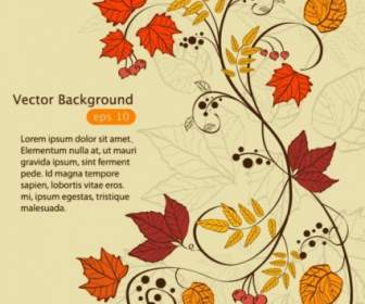 Handpainted Maple Leaf Hintergrund Vektor