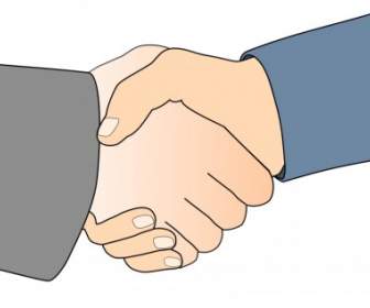 Handshake With Black Outline White Man Hands