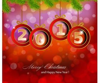 Happy New Year Background With Christmas Bauble