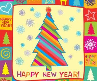 Feliz Ano Novo Cartão Vector Illustration