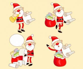 Felice Illustrazione Vettoriale Di Babbo Natale