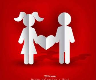 Feliz Día De San Valentín Tarjeta Con Corazón