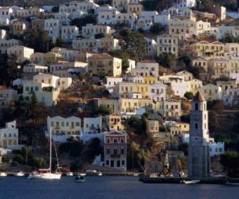 Harbor Town Of Yialos Wallpaper Greece World