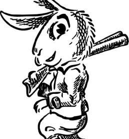 Hare Dengan Senapan Clip Art
