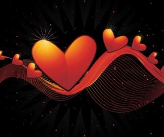 Heart And Dynamic Lines Vector