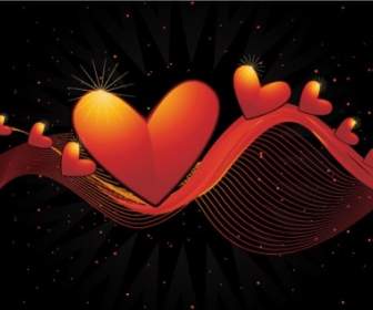 Heart Shaped Vector Dynamic Lines Background