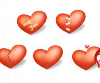 Serce Valentine Dzień Ikony Opakowanie