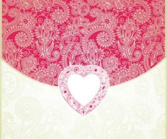 Vecteur De Carte Heartshaped Valentine39s Jour