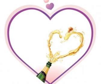 Heartshaped Vector Champagne