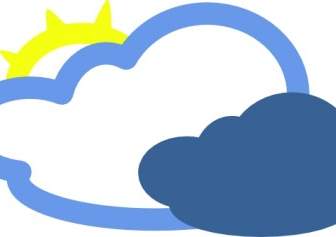 重い雲と太陽天気のシンボルをクリップアートします。