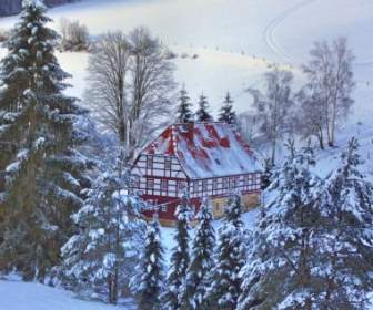 Heimatstube Hütte Im Sbb-Winter