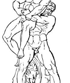 Herakles I Antaios Clipart