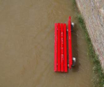 High Water Flooding Park Bench
