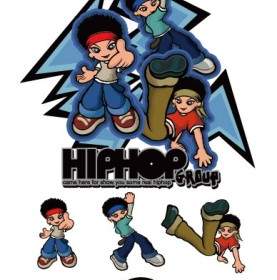 Vector De Personajes De Dibujos Animados De Hiphop