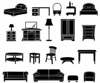 黑色和白色的家具图标
