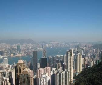 Gratte-ciels De Hong Kong Ciel Ligne