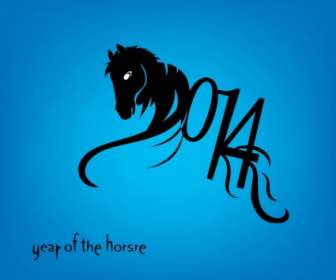 Pferd Jahr Chinesisches Symbol