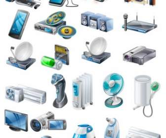 Household Appliances Icons Vector