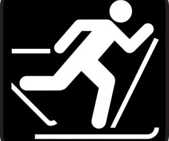 Ice Skiing Map Sign Clip Art
