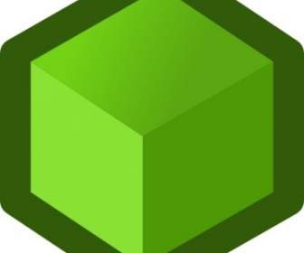 Icône Cube Vert Clip Art