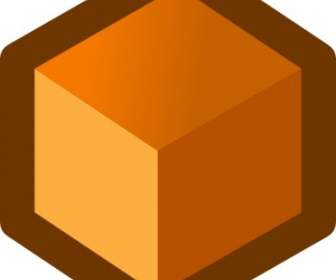 Icon Cube Orange Clip Art