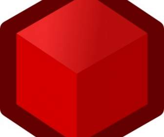 Clipart Rouge Icône Cube