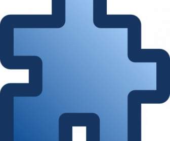 Icône Puzzle Bleu Clip Art