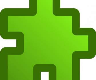 Icône Puzzle Vert Clip Art