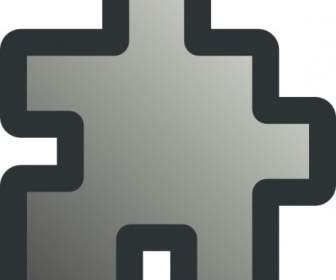 Icône Puzzle Gris Clip Art