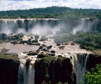 Iguassu Falls Brazil Wallpaper Waterfalls Nature