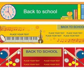 Illustration Style Of Education Theme Vector Banner Design Templates