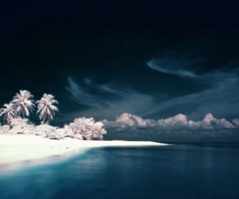 Infrared Island Wallpaper Photo Manipulated Nature