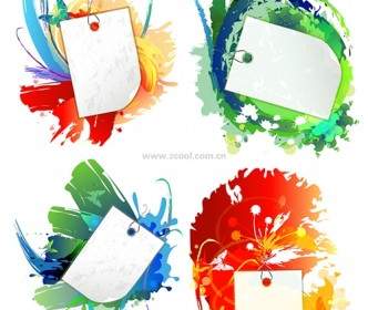 Ink And Blank Cards Vector Background