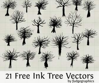 Tinta Pohon Vektor