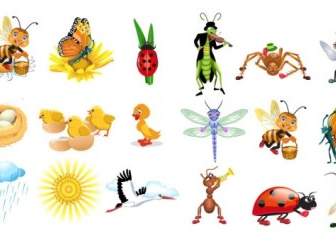 Dibujos Animados Lindo Insecto Vector