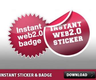 Instant Sticker And Badge Psd