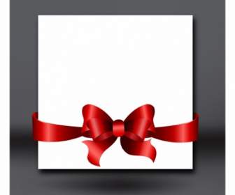 Invitation Card With Red Ribbon And Bow
