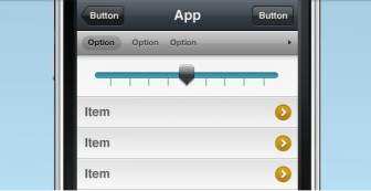 Iphone Interface With Slider Selector