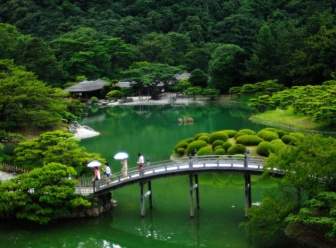Pont De Jardin Japonais Au Japon