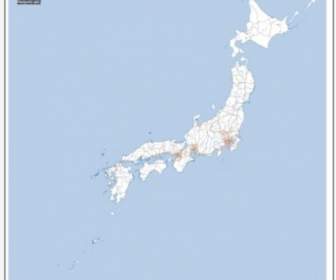 Vector Mappa Di Giappone Ferroviario Rete