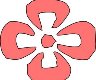 زهرة حمراء الزخرفية اليابانية قصاصة فنية