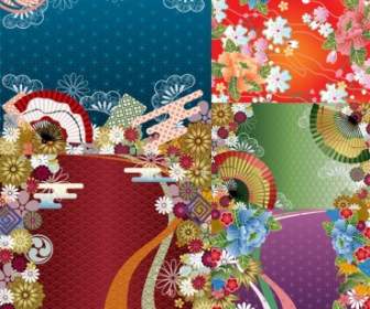 Japanese Wind Pattern Background Vector