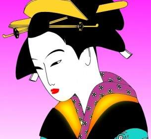 Clipart De Mulher Japonesa