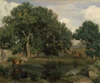 Jean Corot Peinture Huile Sur Toile