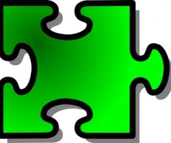 Clipart De Jigsaw Pedaço Verde