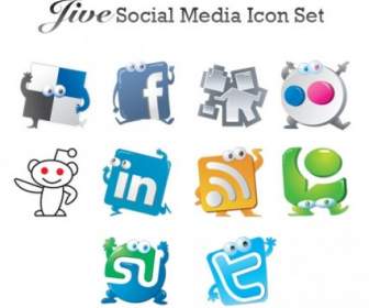 Jive Social Media Vector Icon Set