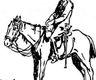Jockey Na Arte De Grampo Cavalo