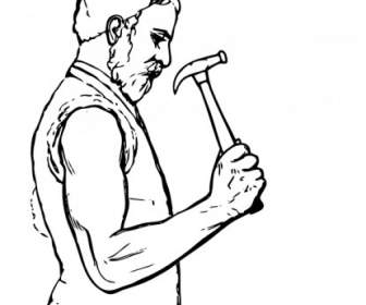 Johnny Automatic Elbow Position For Hammering Clip Art