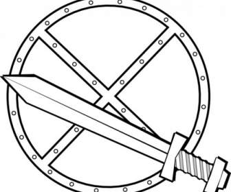 約拿達圓的劍和盾的剪貼畫