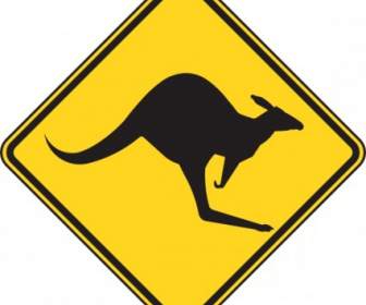 Känguru-Warnung-Zeichen-ClipArt-Grafik